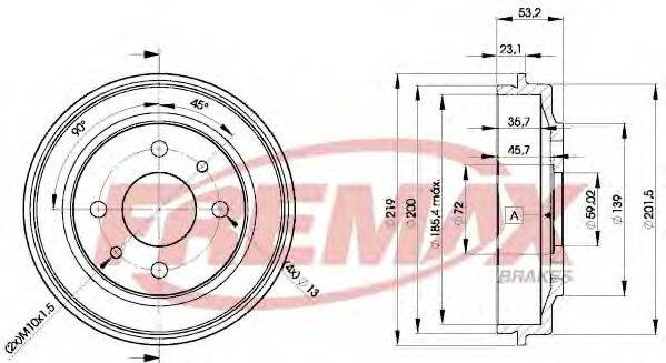 KAWE 40013 Гальмівний барабан