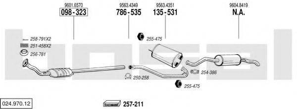 BOSAL 02497012 Система випуску ОГ