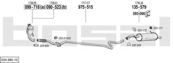 BOSAL 02498010 Система випуску ОГ