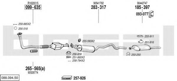 BOSAL 08809450 Система випуску ОГ
