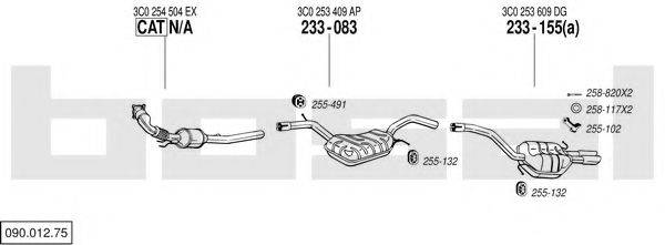BOSAL 09001275 Система випуску ОГ