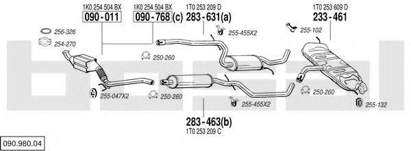 BOSAL 09098004 Система випуску ОГ