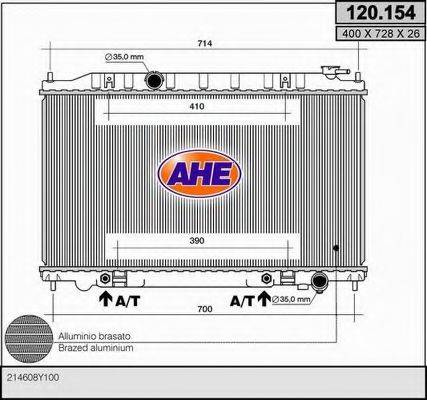 AHE 120154 Радіатор, охолодження двигуна