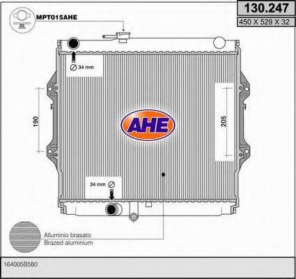 AHE 130247 Радіатор, охолодження двигуна