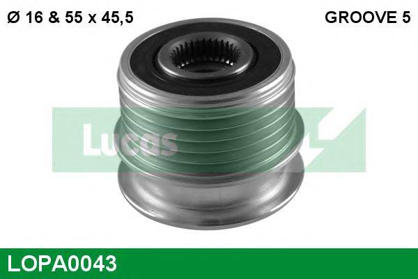 LUCAS ENGINE DRIVE 437346 Механізм вільного ходу генератора