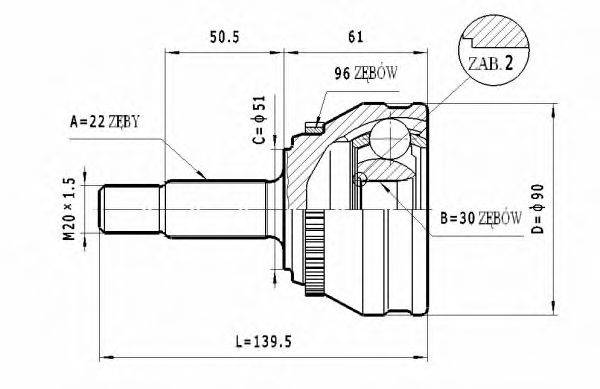 KAMOKA 6580 Шарнірний комплект, приводний вал