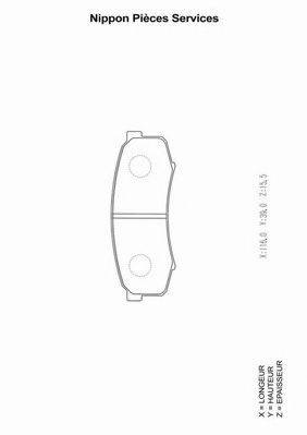 TOYOTA 04466-60090 Комплект гальмівних колодок, дискове гальмо