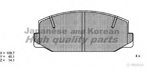 DAIHATSU 04491-20031 Комплект гальмівних колодок, дискове гальмо