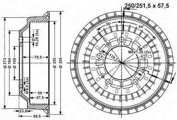 VEMA 801005 Гальмівний барабан