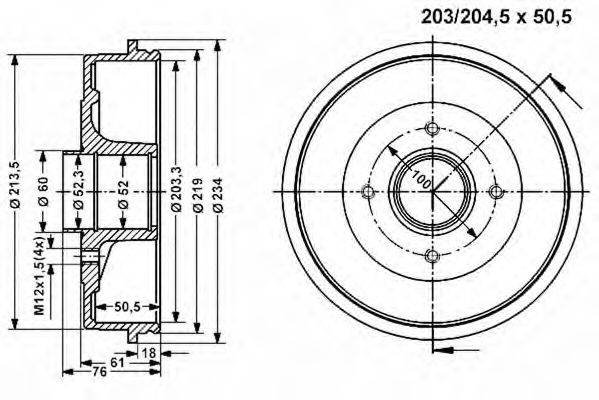 VEMA 801094 Гальмівний барабан