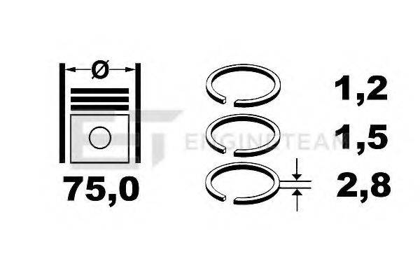 ET ENGINETEAM 16261/4 Комплект поршневих кілець