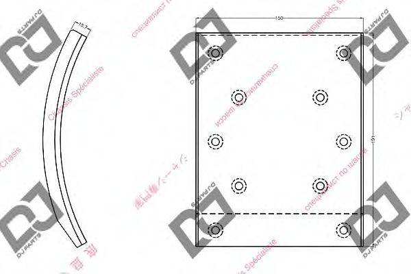 DJ PARTS BL1014 Гальмівні колодки, барабанне гальмо