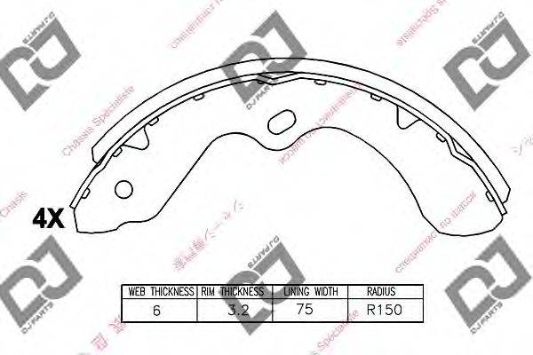 DJ PARTS BS1118 Комплект гальмівних колодок