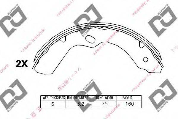DJ PARTS BS1121 Комплект гальмівних колодок