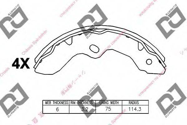 DJ PARTS BS1123 Комплект гальмівних колодок