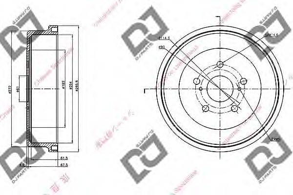 DJ PARTS BR1060 Гальмівний барабан