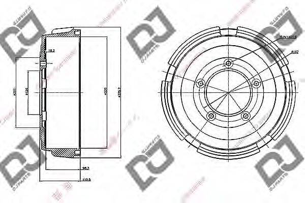 DJ PARTS BR1065 Гальмівний барабан