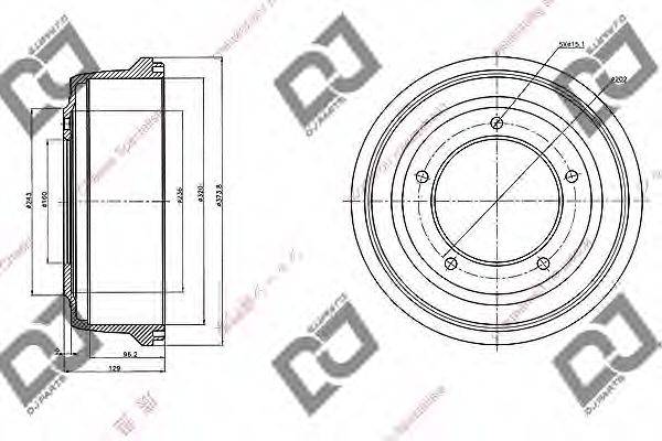 DJ PARTS BR1066 Гальмівний барабан