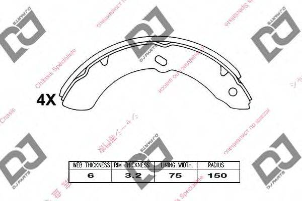 DJ PARTS BS1023 Комплект гальмівних колодок