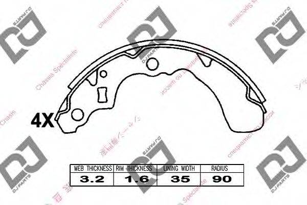 DJ PARTS BS1077 Комплект гальмівних колодок