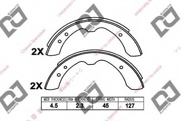 DJ PARTS BS1090 Комплект гальмівних колодок