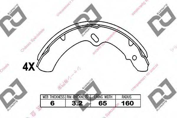 DJ PARTS BS1102 Комплект гальмівних колодок