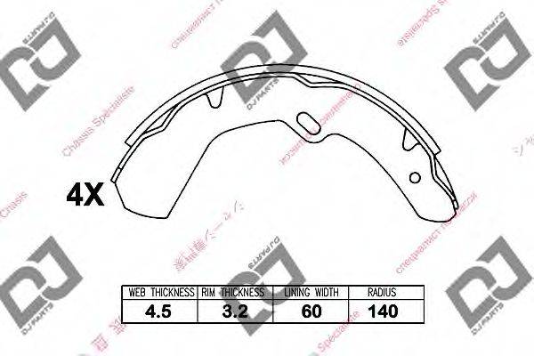 DJ PARTS BS1106 Комплект гальмівних колодок