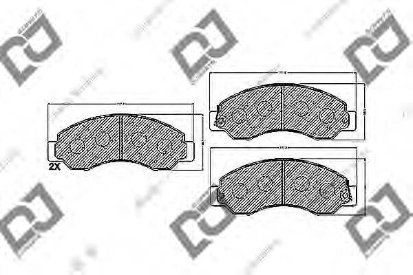 DJ PARTS BP1408 Комплект гальмівних колодок, дискове гальмо