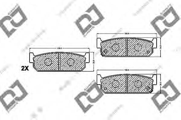 DJ PARTS BP1411 Комплект гальмівних колодок, дискове гальмо