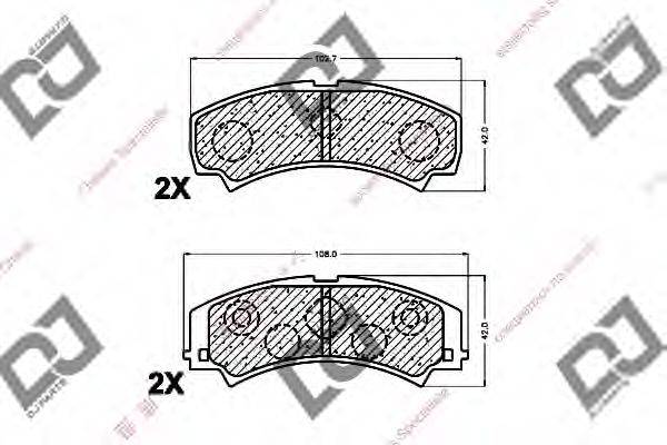 DJ PARTS BP1421 Комплект гальмівних колодок, дискове гальмо