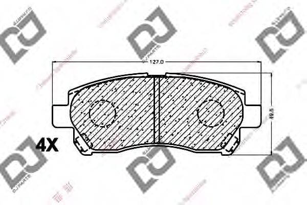 DAIHATSU 04465-BZ010 Комплект гальмівних колодок, дискове гальмо