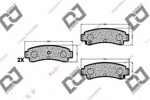 DJ PARTS BP1462 Комплект гальмівних колодок, дискове гальмо