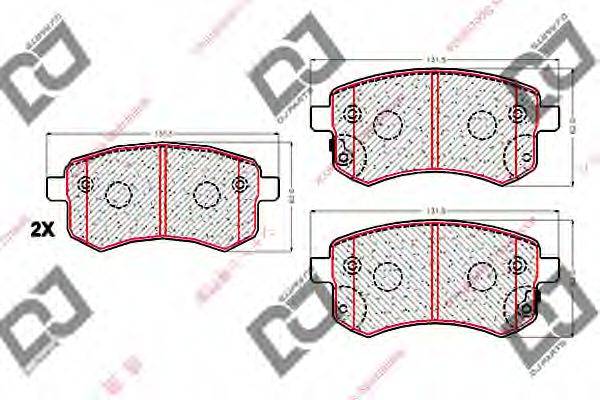 DJ PARTS BP1827 Комплект гальмівних колодок, дискове гальмо