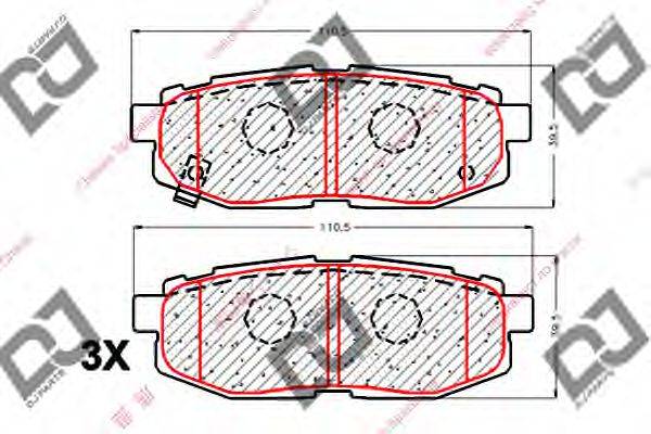 DJ PARTS BP1842 Комплект гальмівних колодок, дискове гальмо