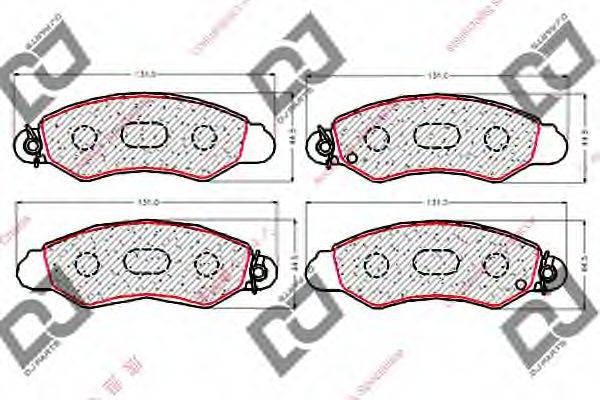 DJ PARTS BP1853 Комплект гальмівних колодок, дискове гальмо