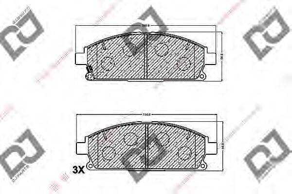 DJ PARTS BP1503 Комплект гальмівних колодок, дискове гальмо