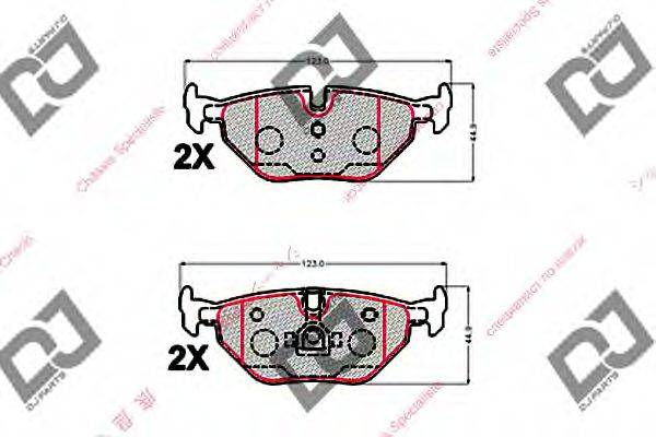 DJ PARTS BP1513 Комплект гальмівних колодок, дискове гальмо