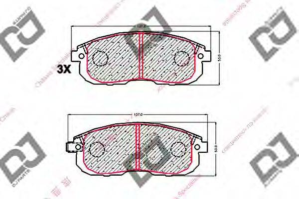 DJ PARTS BP1535 Комплект гальмівних колодок, дискове гальмо
