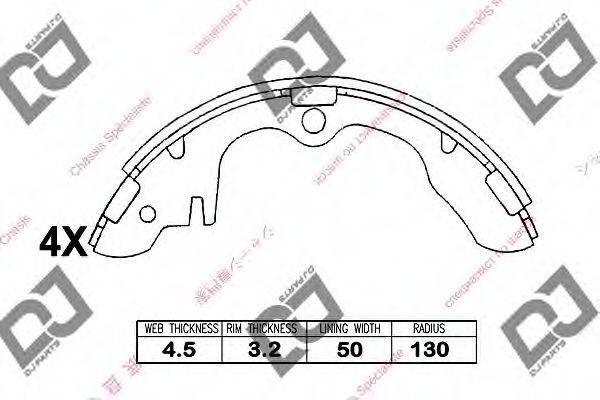 DJ PARTS BS1131 Комплект гальмівних колодок