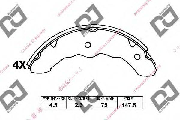 DJ PARTS BS1182 Комплект гальмівних колодок