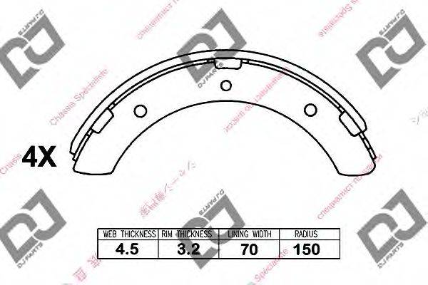 MITSUBISHI MB060205 Комплект гальмівних колодок; Комплект гальмівних колодок, стоянкова гальмівна система