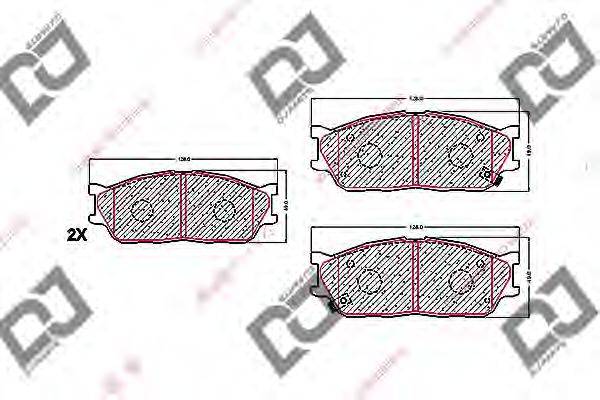 DJ PARTS BP1600 Комплект гальмівних колодок, дискове гальмо
