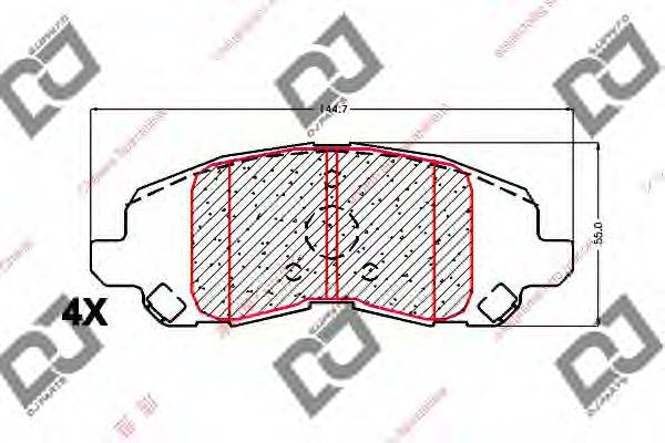 JEEP VIASA 68035576AA Комплект гальмівних колодок, дискове гальмо