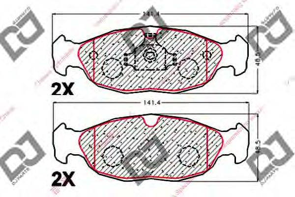 DJ PARTS BP2023 Комплект гальмівних колодок, дискове гальмо