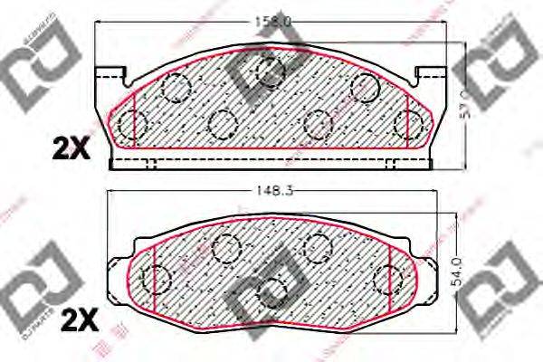 DJ PARTS BP2042 Комплект гальмівних колодок, дискове гальмо