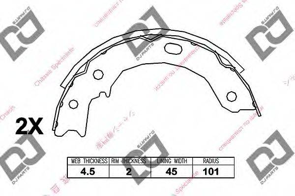 DJ PARTS BS1141 Комплект гальмівних колодок