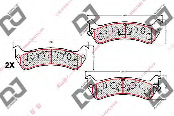 DJ PARTS BP2058 Комплект гальмівних колодок, дискове гальмо