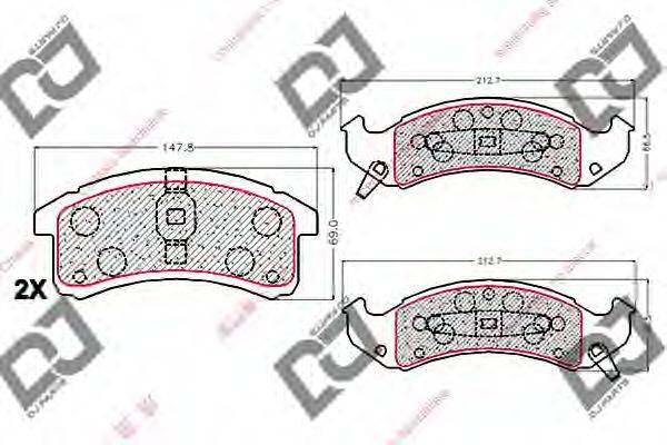 DJ PARTS BP2061 Комплект гальмівних колодок, дискове гальмо
