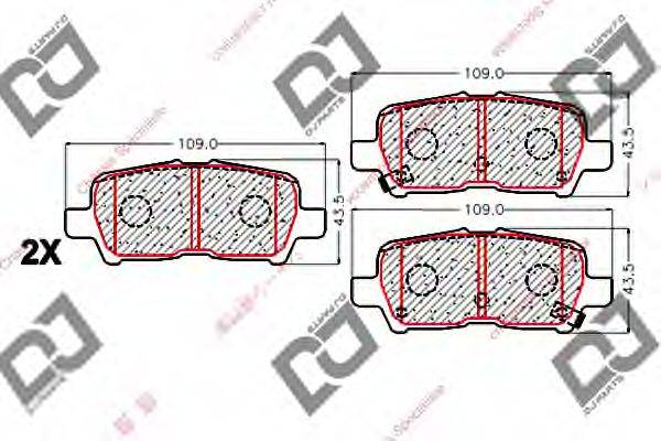 DJ PARTS BP2064 Комплект гальмівних колодок, дискове гальмо
