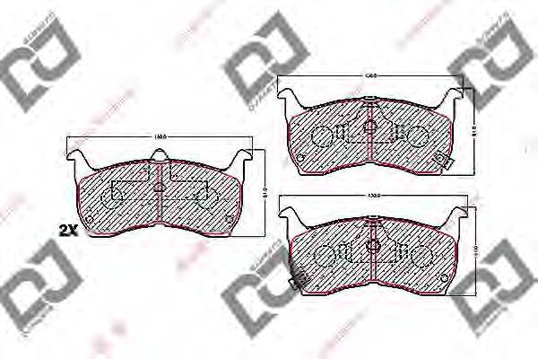 DJ PARTS BP1703 Комплект гальмівних колодок, дискове гальмо